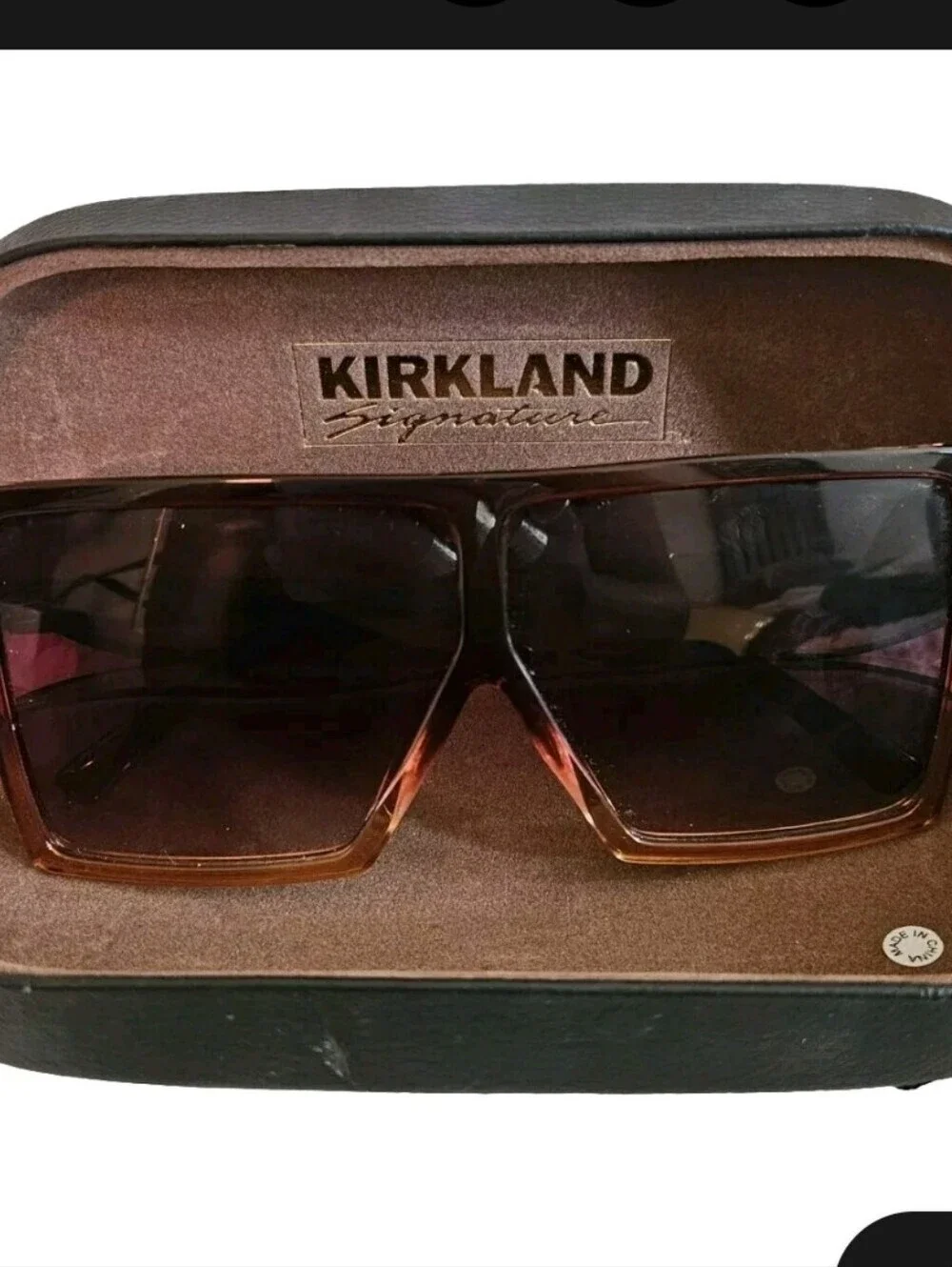 Oversized XL Square Flat Top Aviator Fashion Sunglasses Brown Fade Out Lens